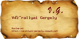 Várallyai Gergely névjegykártya